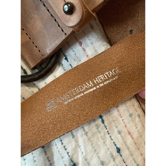 Amsterdam Heritage NEW Pop Premium Italian Leather Belt in Taupe Size XL main image 5